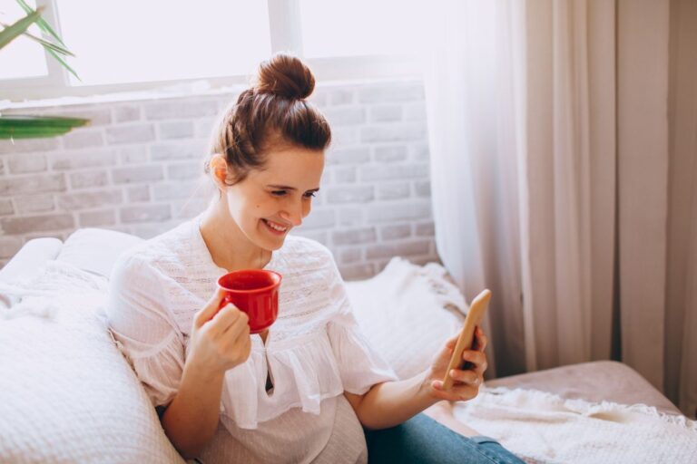 Happy customer relaxing in her freshly decorated home
